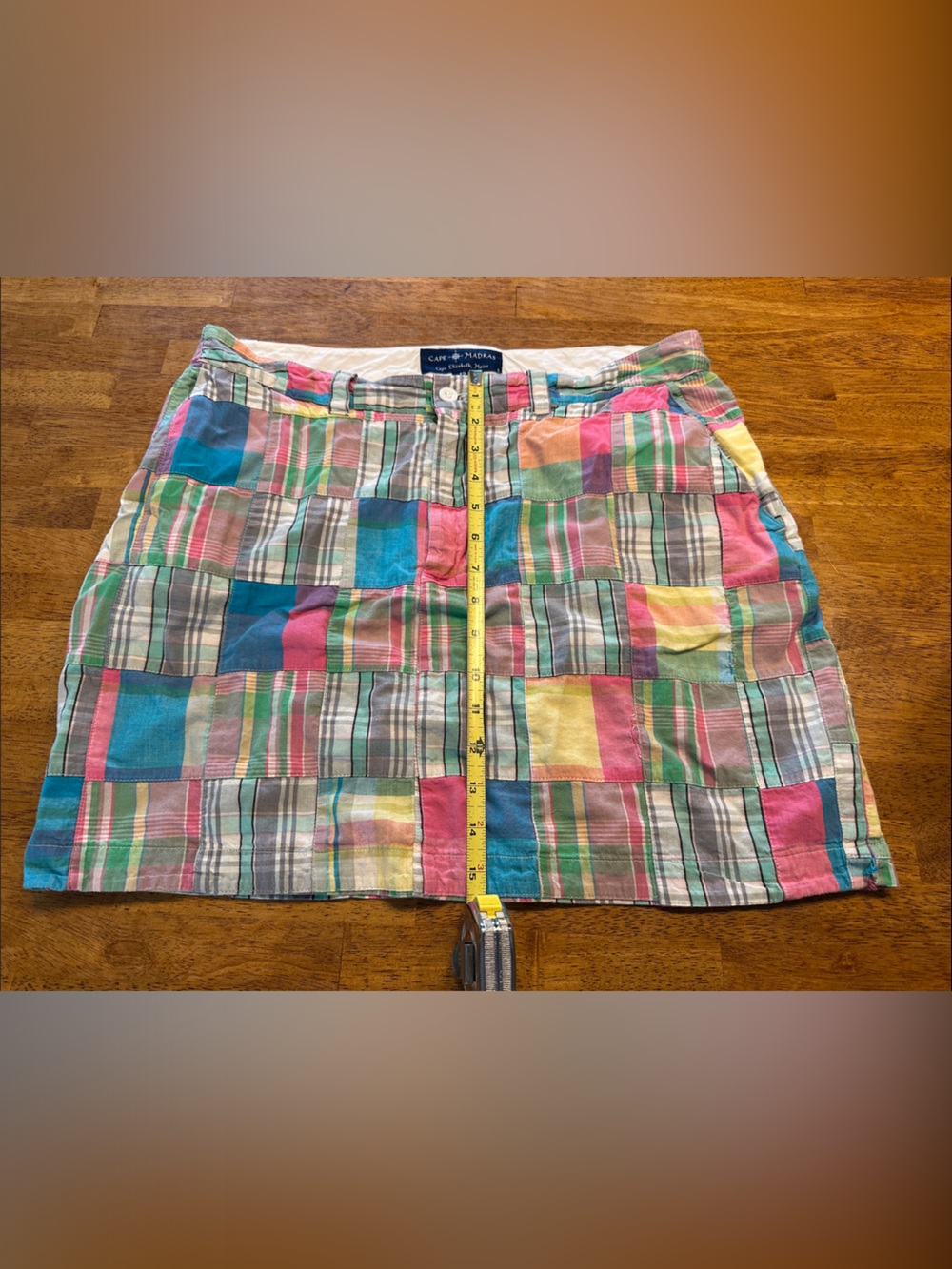 Patchwork Plaid Mini Skirt in Multicolor by Cape Madras
